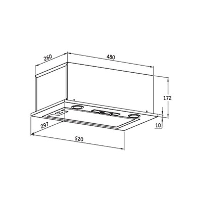 Вытяжка ORE SETT, встраиваемая, 550 м3/ч, 3 скорости, нержавеющая сталь
