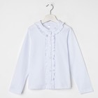 Школьная блузка для девочки, цвет белый, рост 122 - Фото 8