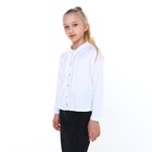 Школьная блузка для девочки, цвет белый, рост 134 - фото 318329757