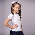 Школьная блузка для девочки, цвет белый, рост 122 см - фото 8997240