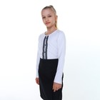 Школьная блузка для девочки, цвет белый, рост 122 см - фото 108426442