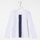 Школьная блузка для девочки, цвет белый, рост 128 см - Фото 4