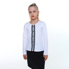 Школьная блузка для девочки, цвет белый, рост 134 см - фото 108426462