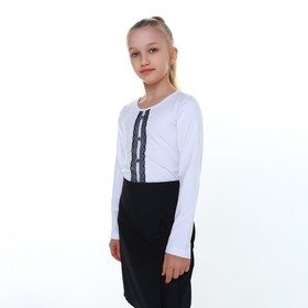 Школьная блузка для девочки, цвет белый, рост 140 см