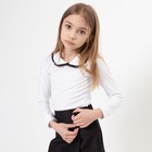 Школьная блузка для девочки, цвет белый, рост 122 - Фото 2
