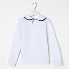 Школьная блузка для девочки, цвет белый, рост 128 - Фото 5