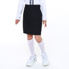 Школьная юбка для девочки, цвет чёрный, рост 140 - фото 318329876
