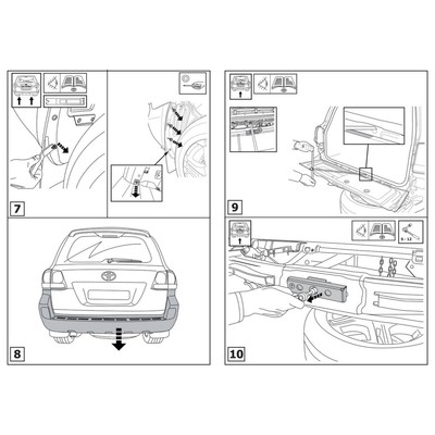 Фаркоп под квадрат Rival для Toyota Land Cruiser 200 (кроме Executive, TRD) 2007-2015 2015-н.в., шар E, 2500,120 кг, F.5703.006