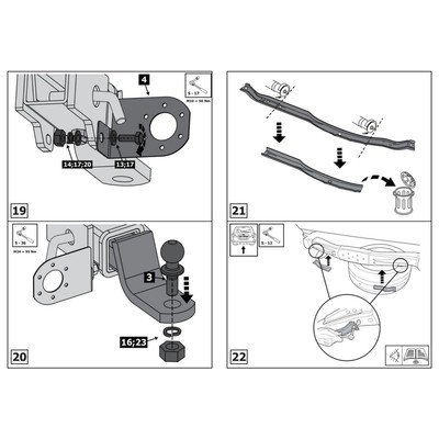 Фаркоп под квадрат Rival для Toyota Land Cruiser 200 (кроме Executive, TRD) 2007-2015 2015-н.в., шар E, 2500,120 кг, F.5703.006