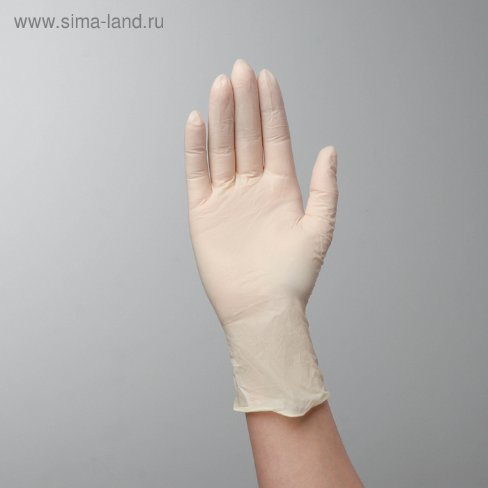 Перчатки хозяйственные латексные Top Glove, размер S, смотровые, нестерильные, неопудренные, текстурированные, цена за 1 шт, цвет белый - Фото 1
