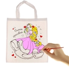 сумка из льна с рисунком под роспись "Принцесса" - Фото 2