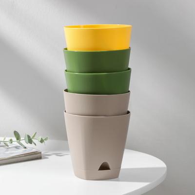 Набор горшков для цветов с прикорневым поливом Amsterdam, 650 мл, 5 шт., МИКС