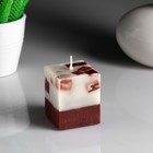 Свеча- куб "Ваниль- кофе" ароматическая, 5×6 см - фото 8997483