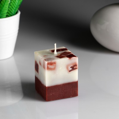 Свеча- куб "Ваниль- кофе" ароматическая, 5×6 см