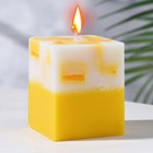 Свеча- куб с мозаикой "Лимон" ароматическая, 5×6 см - фото 8997489