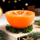 Свеча декоративная "Новогодний апельсин половинка",10х10х6,2 см - Фото 1