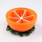 Свеча декоративная "Новогодний апельсин половинка",10х10х6,2 см - Фото 3