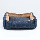 Лежанка под замшу с двусторонней подушкой, 45 х 35 х 11 см, мебельная ткань, микс цветов - Фото 2