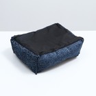 Лежанка под замшу с двусторонней подушкой,  45 х  35 х  11 см, мебельная ткань, микс цветов - фото 6299472