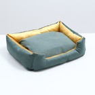 Лежанка-диван с двусторонней подушкой, 45 х 35 х 11 см, микс цветов - фото 6299485