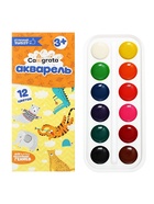 Акварель Calligrata, 12 цветов, без кисти, картон, МИКС - Фото 2