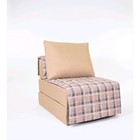 Кресло - кровать «Харви» с накидкой - матрасиком, размер 75 х 100 см, цвет песочный, принт квадро, рогожка - Фото 1