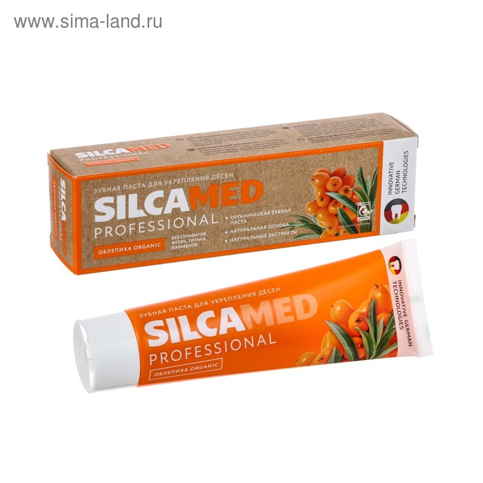 Зубная паста Silcamed professional organic, облепиха, 100 г - Фото 1