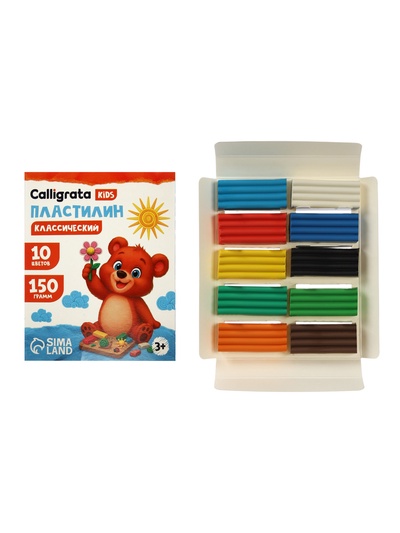 Пластилин Calligrata «Классический», 10 цветов, 150 г