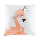 Подушка "Крошка Я" Розовый фламинго, 45х45 см, СОРТ 2 велюр, 100% п/э - Фото 3