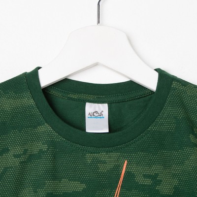 Футболка детская, цвет зелёный/милитари, рост 110-116 см (32)