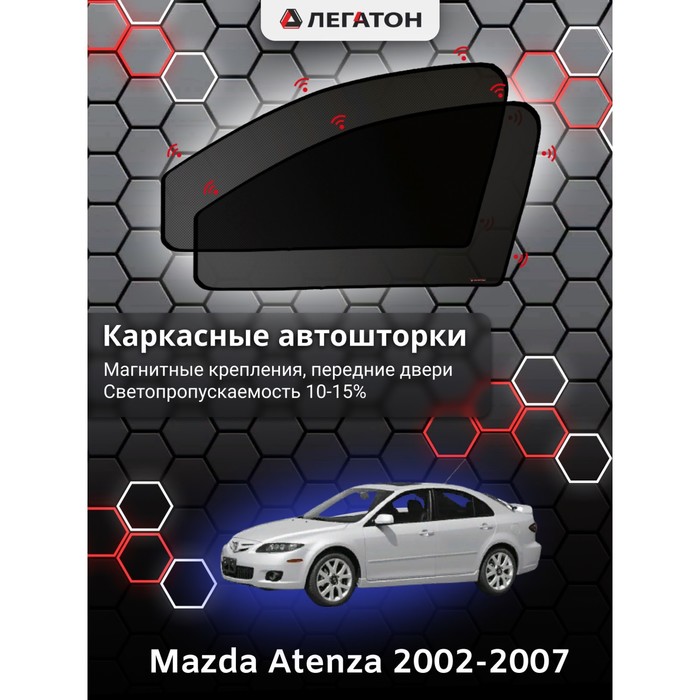 Каркасные автошторки Mazda Atenza, 2002-2007, передние (магнит), Leg9023