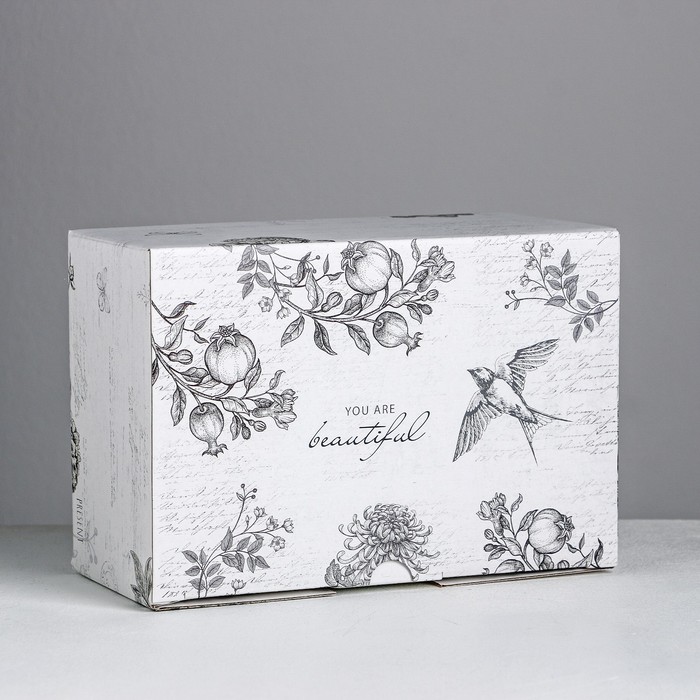 Коробка‒пенал, упаковка подарочная, «Шебби», 22 х 15 х 10 см - фото 1908565274