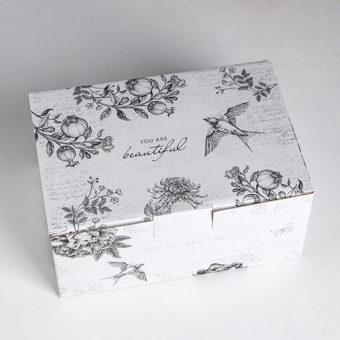Коробка‒пенал, упаковка подарочная, «Шебби», 22 х 15 х 10 см - фото 1908565277