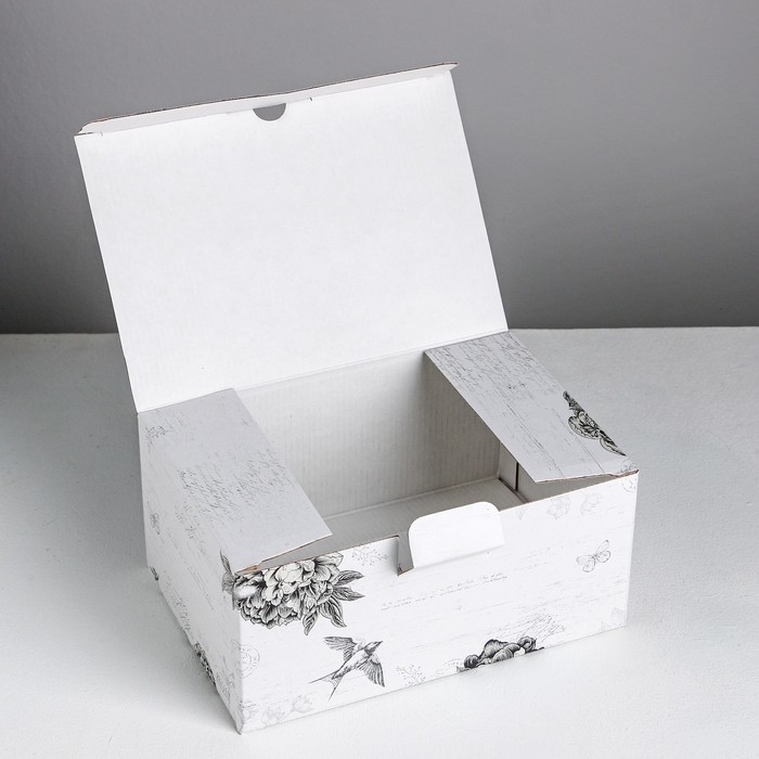 Коробка‒пенал, упаковка подарочная, «Шебби», 22 х 15 х 10 см - фото 1908565278
