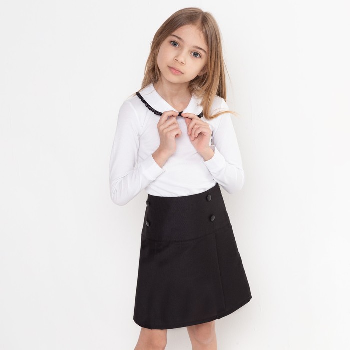 Школьная юбка для девочки, цвет чёрный, рост 122 - Фото 1