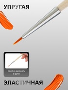 Кисть для рисования, синтетика, № 0, Calligrata, круглая, деревянная ручка - Фото 2