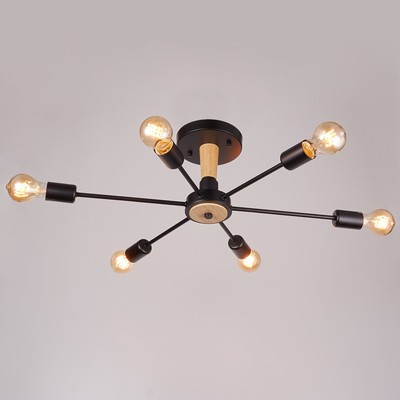 Люстра 80008/9 6×40 Вт Е27 черный/коричневый 81×71×28 см