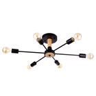 Люстра 80008/9 6×40 Вт Е27 черный/коричневый 81×71×28 см - фото 50380591