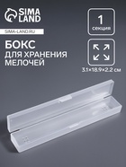 Бокс для хранения мелочей, 3.1×18.9×2.2 см, прозрачный - Фото 1