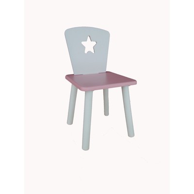 Стул детский Звезда массив Березы/МДФ, 310х310х580, Розовый