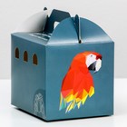 Переноска "Пижон" для птиц и грызунов, картонная, графит, маленькая, 12,5 х 10 х 10 см - Фото 3