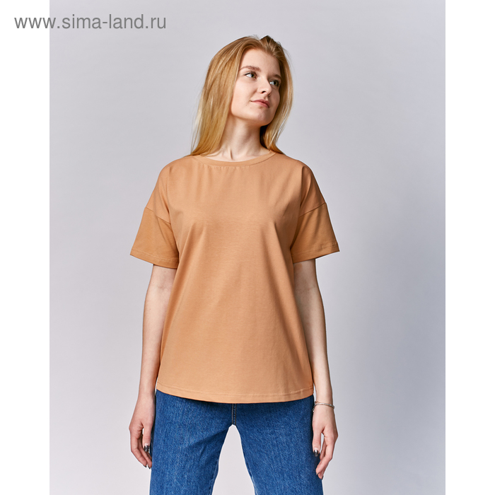Футболка женская MINAKU: Basic line, рыжая, размер 42