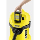 Пылесос Karcher WD3 Battery, 300 Вт, 7 л, беспроводной, шланг 2 м, чёрно-жёлтый - Фото 2