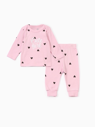 Костюм для девочки (джемпер, брюки) «Крошка Я» Cute, рост 80-86 см, розовый