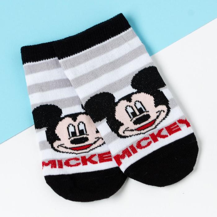 Носки (следки) "Mickey", Микки Маус, серый, 16-18 см - Фото 1