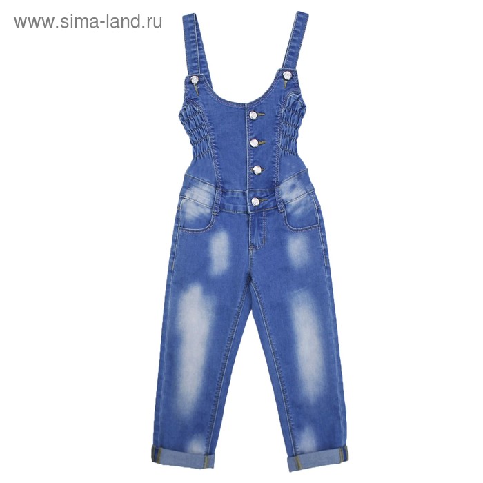 Комбинезон джинсовый для девочек, рост 98 см - Фото 1