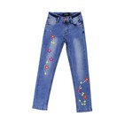 Костюм джинсовый для девочек, рост 110 см, цвет голубой - Фото 6