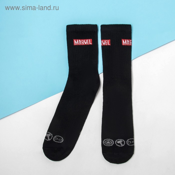 Носки "MARVEL", Мстители, чёрный, 22-24 см - Фото 1