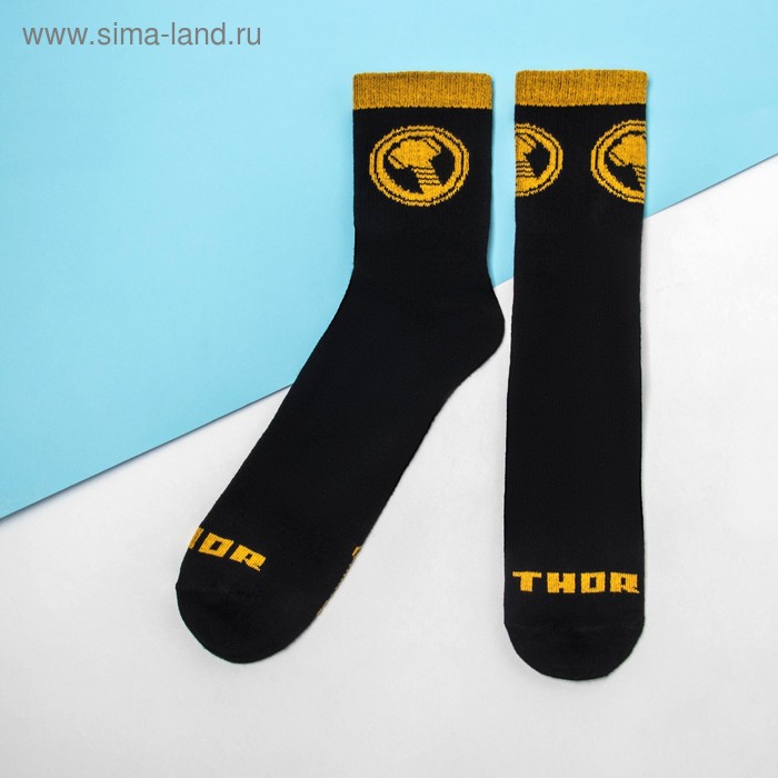 Носки "Тор", Мстители, чёрный, 27-29 см - Фото 1