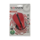 Мышь SONNEN WM-250R, беспроводная, оптическая, 1600 dpi, USB, 1хAA (не в комплекте), красная - Фото 6